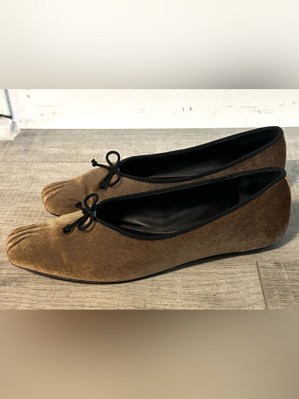 Courtney Grow Antonio Melani Brown/Black Velvet Square Toe Ballet Flats Sz 9 - Picture 3 of 8